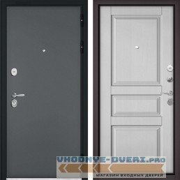 (металлическая) Дверь Бульдорс STANDART 90 Черный шелк / 9SD-2 Дуб белый матовый